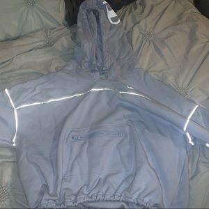 Blue champion cropped hoodie